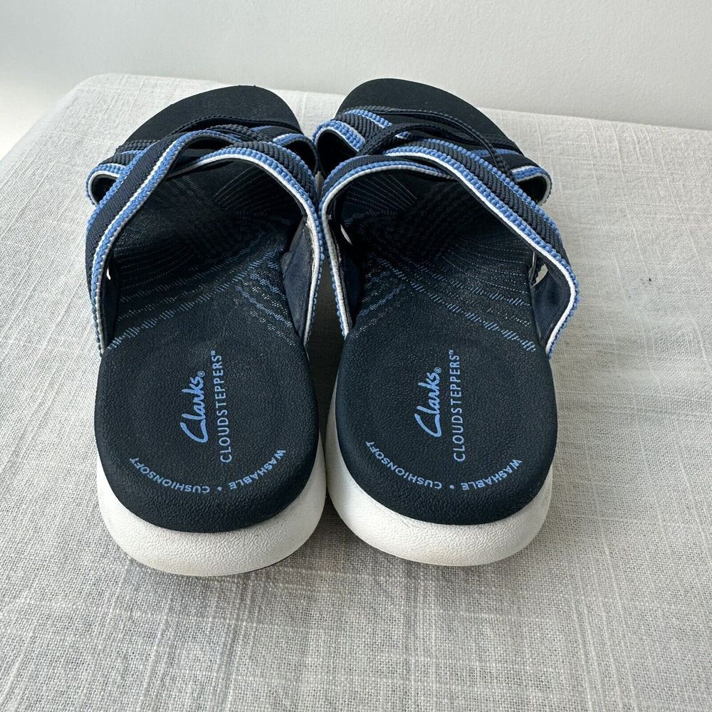 Clarks Cloudsteppers Women's Mire Isle Slide Sport Sandals US Size 6 Navy Blue - Picture 8 of 9